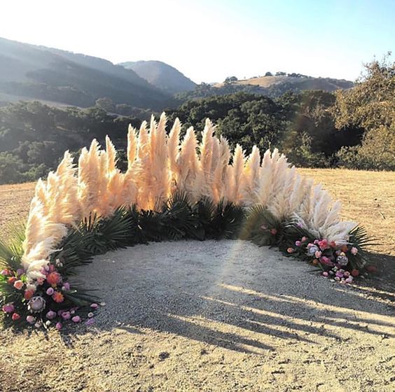 Gorgeous Pampas Grass Wedding Altars
