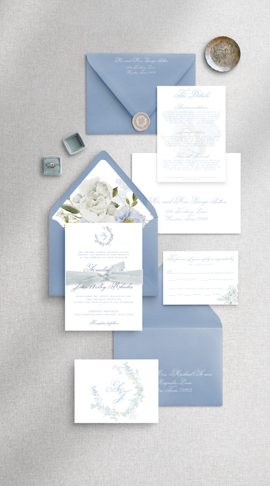 Amelia Floral Wedding Invitation Suite