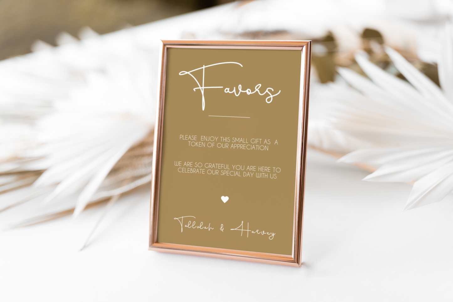 Tallulah Wedding Favor Sign Template EWP005