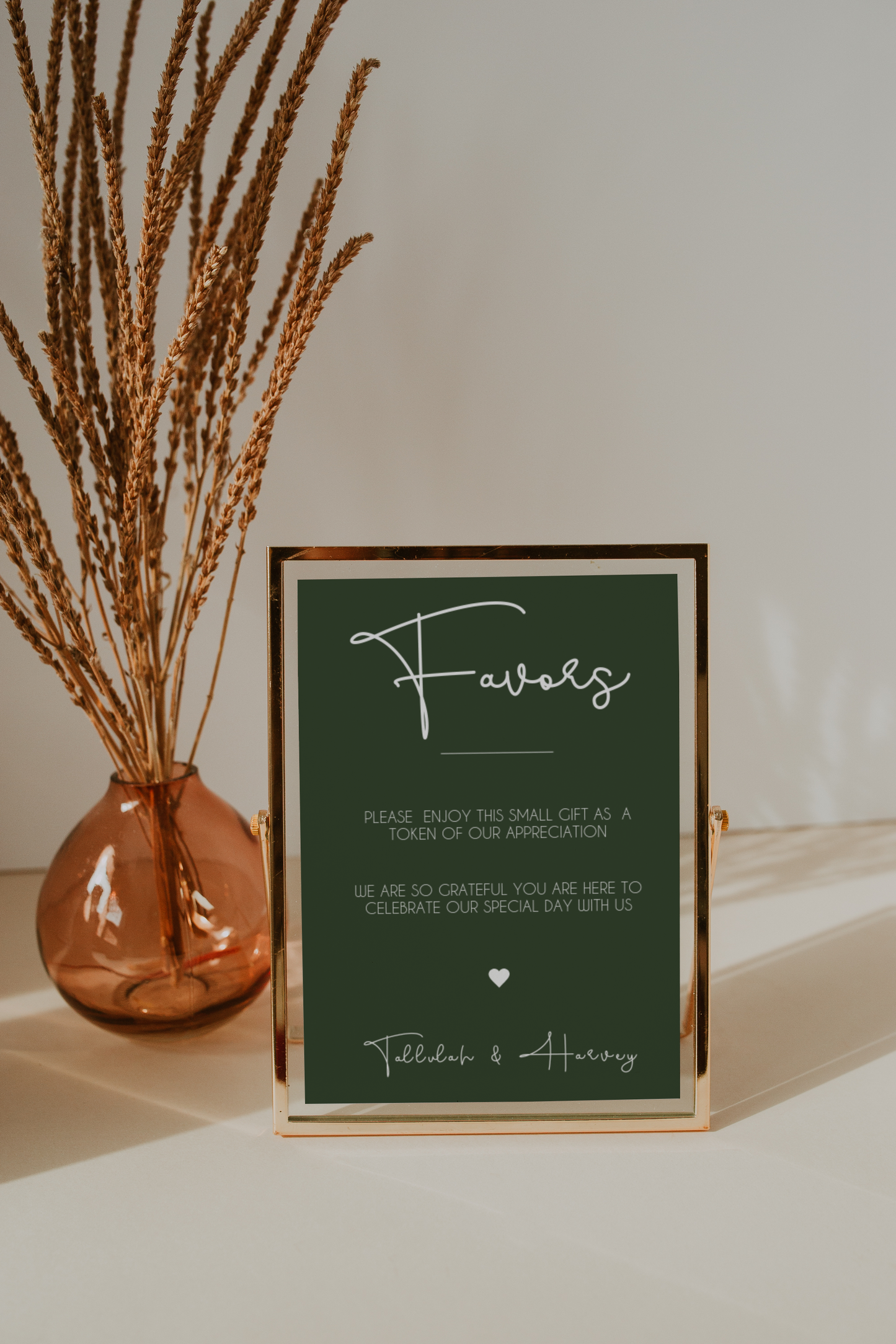 Tallulah Wedding Favor Sign Template EWP005