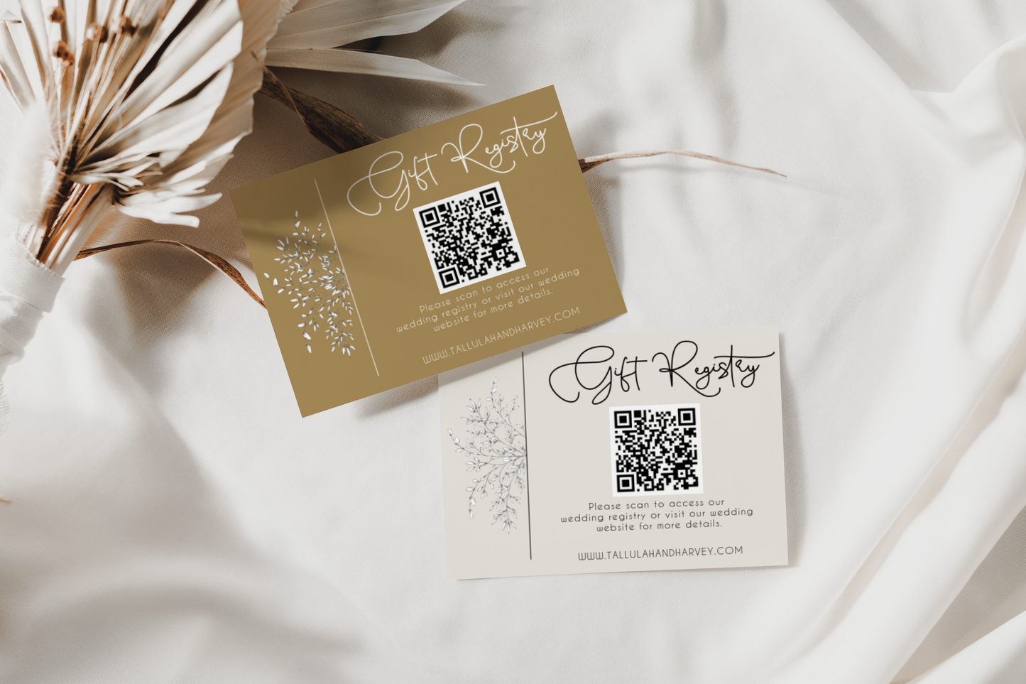 Tallulah Wedding Gift Registry Card Template With QR Code EWP005