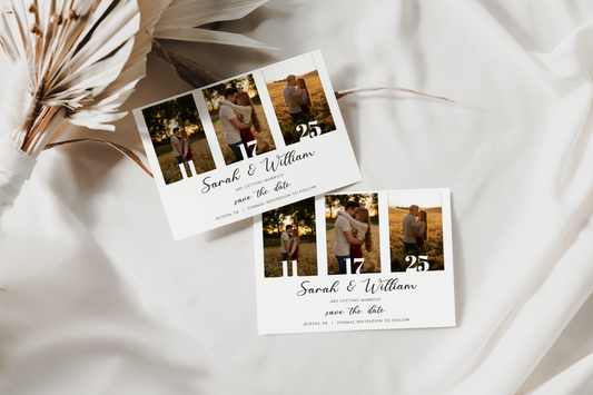 Modern Save the Date Card Template With Photos