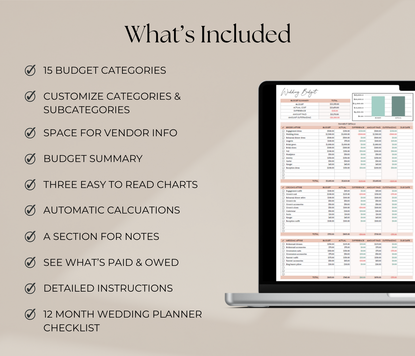 Wedding Budget Spreadsheet Template