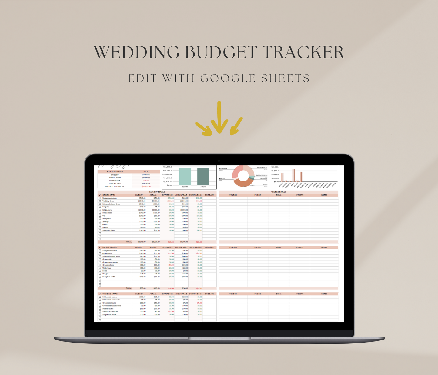 Wedding Budget Spreadsheet Template