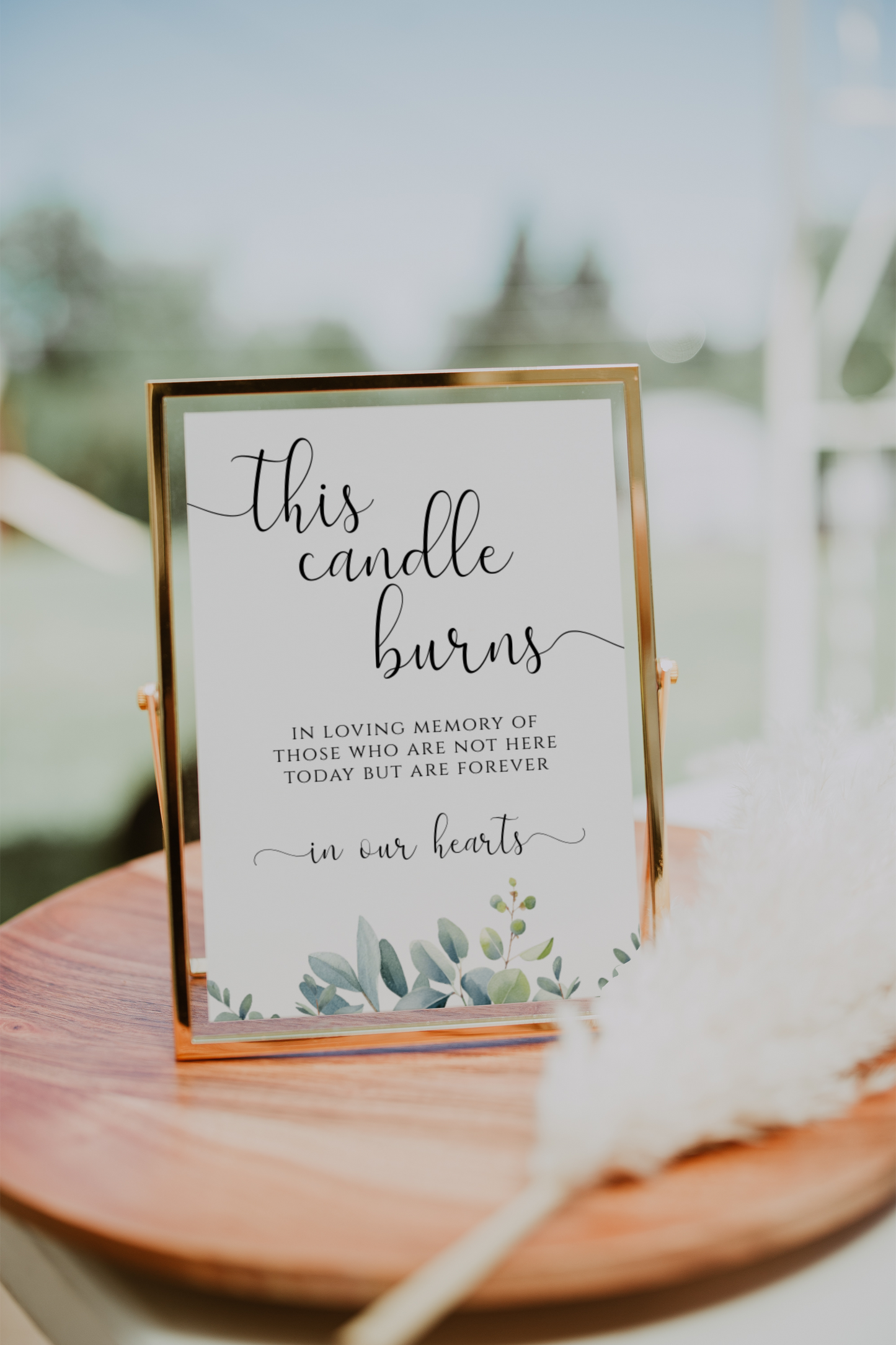 Eucalyptus This Candle Burns Wedding Sign Template EWP003