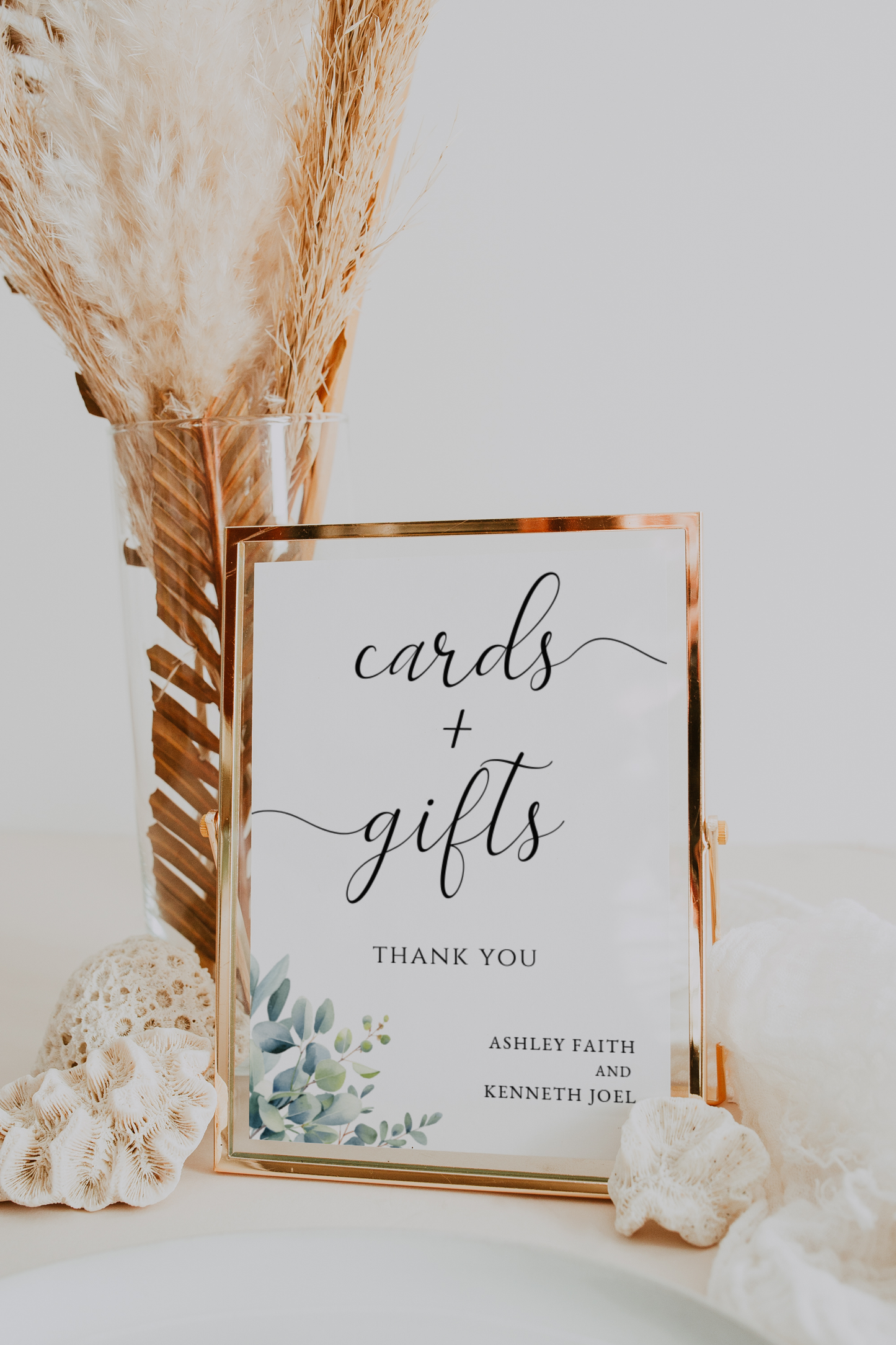 Eucalyptus Cards and Gifts Wedding Sign Template EWP003