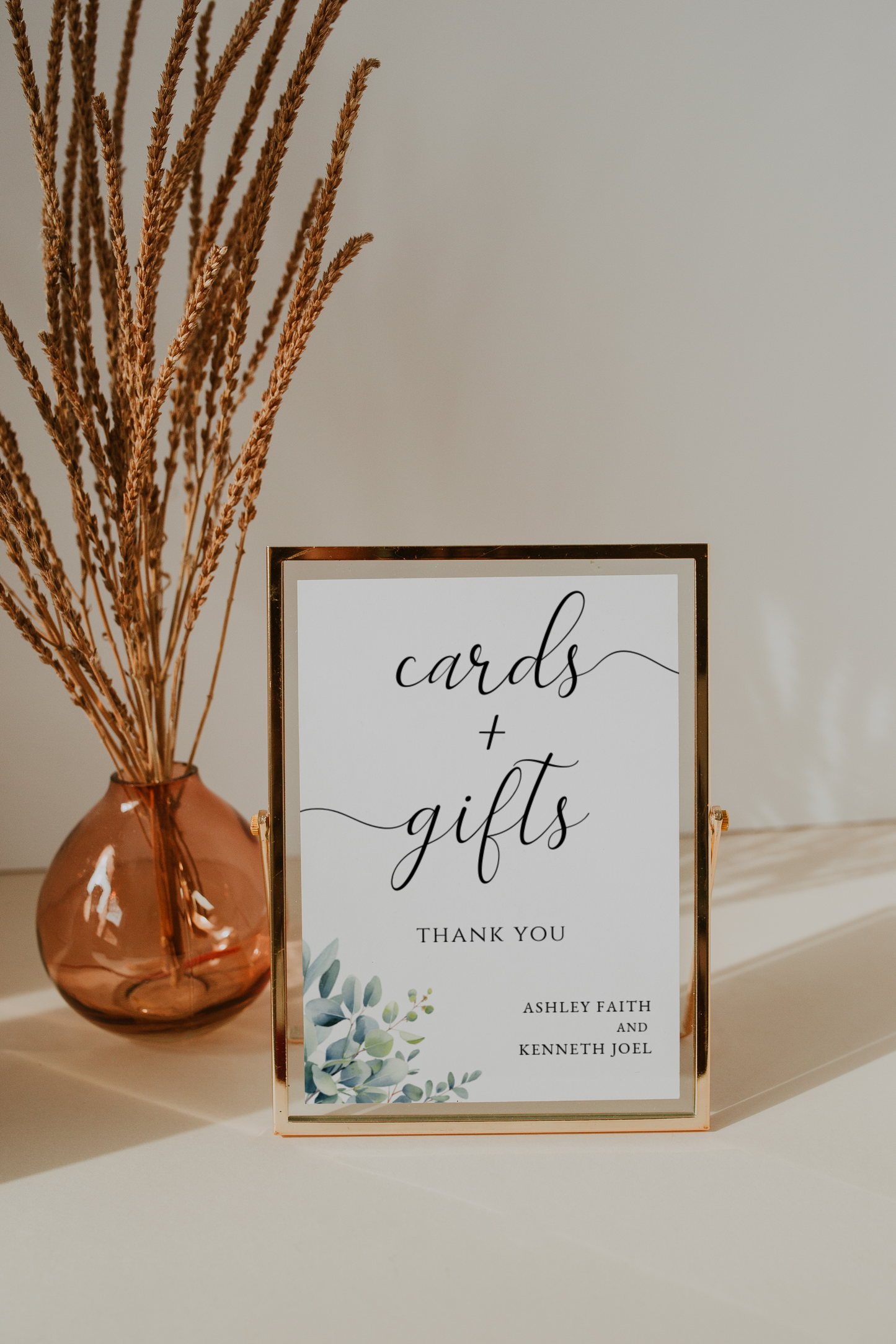 Eucalyptus Cards and Gifts Wedding Sign Template EWP003