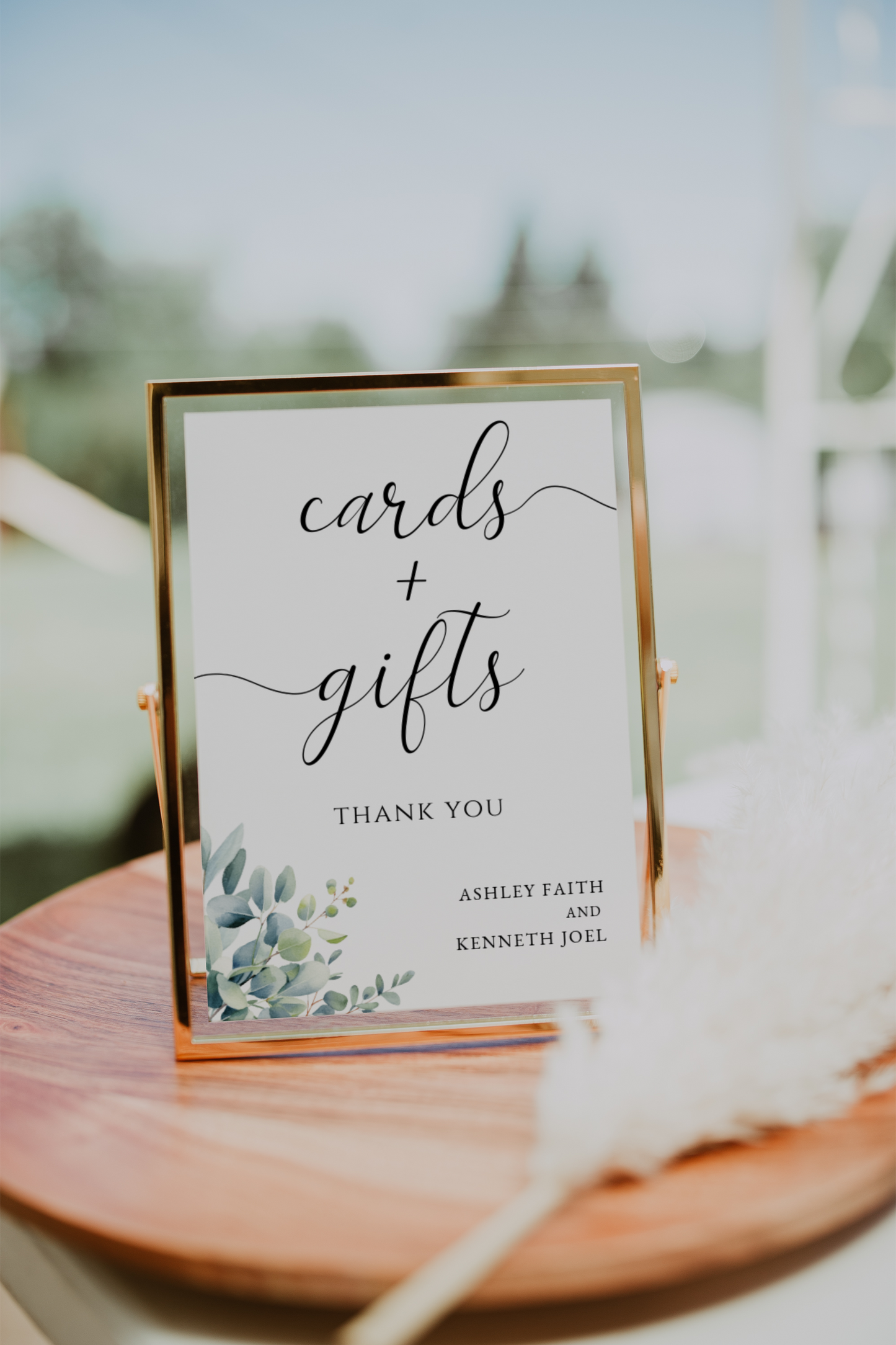 Eucalyptus Cards and Gifts Wedding Sign Template EWP003