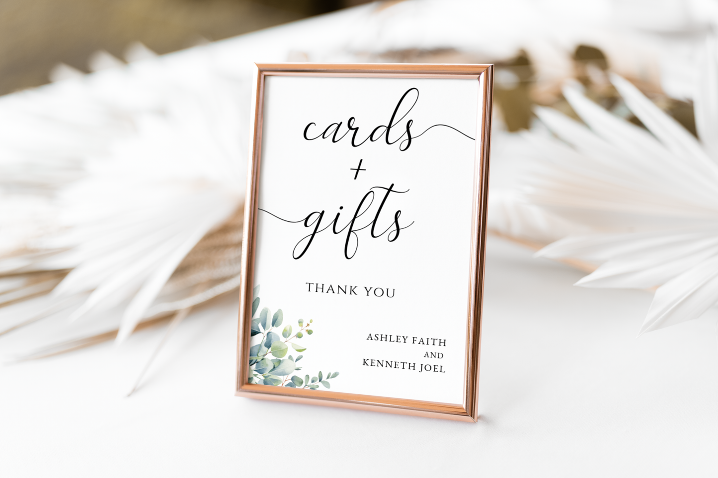 Eucalyptus Cards and Gifts Wedding Sign Template EWP003