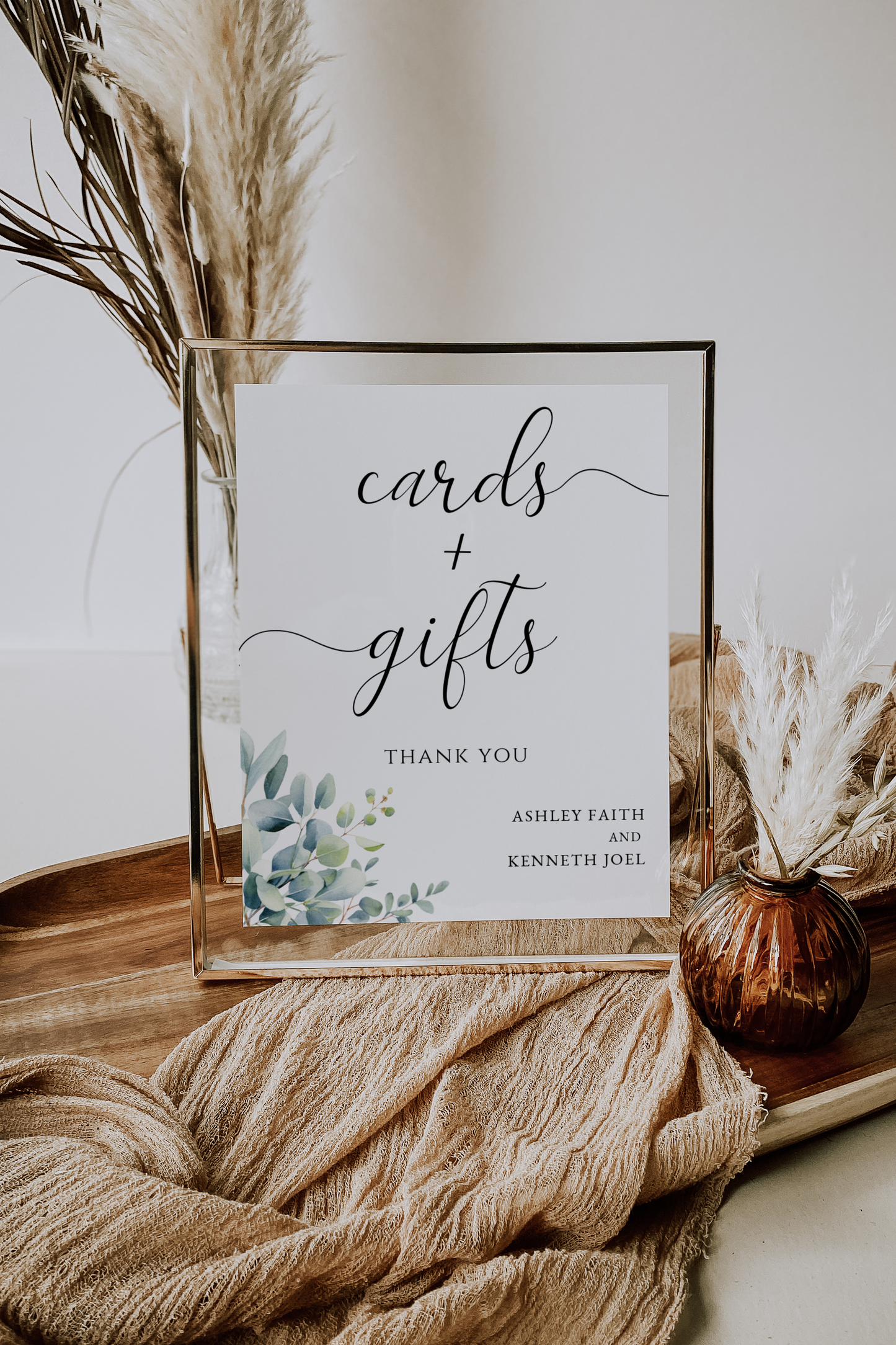 Eucalyptus Cards and Gifts Wedding Sign Template EWP003