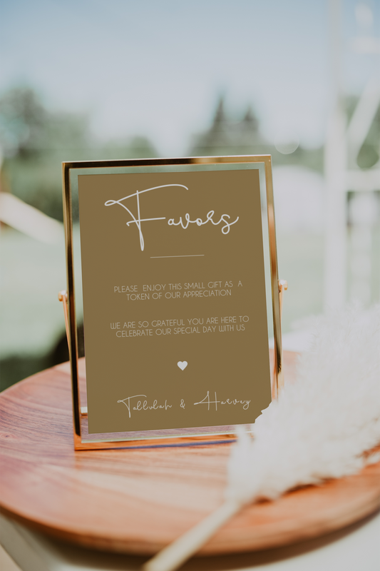 Tallulah Wedding Favor Sign Template EWP005