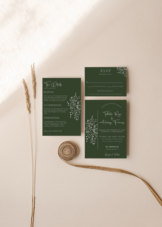 Modern Tallulah Wedding Invitation Suite in Four Colors EWP005