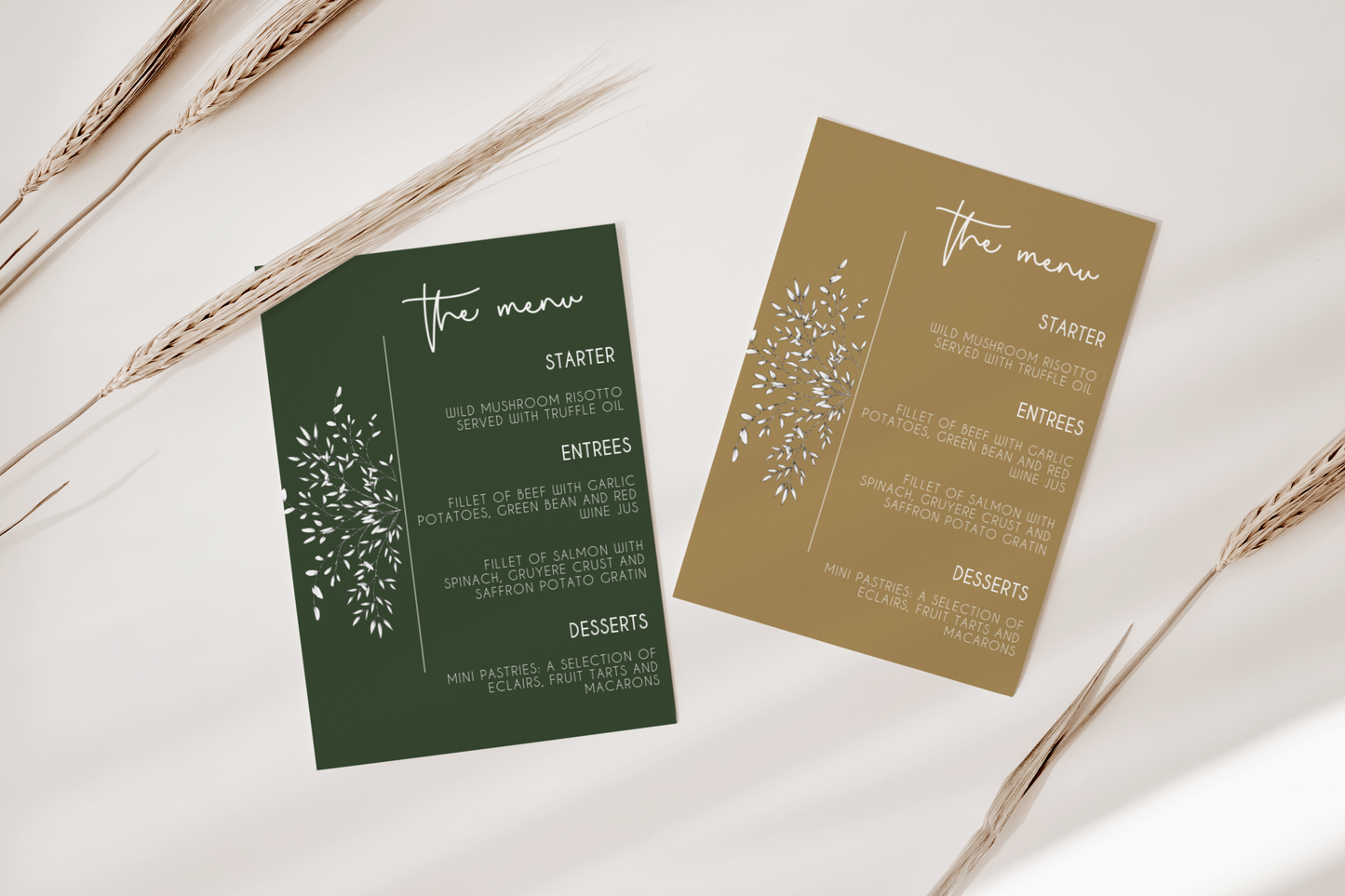 Tallulah Wedding Menu Template EWP005