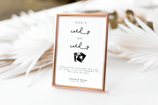 Tallulah Playing Card Guestbook Sign Template EWP005