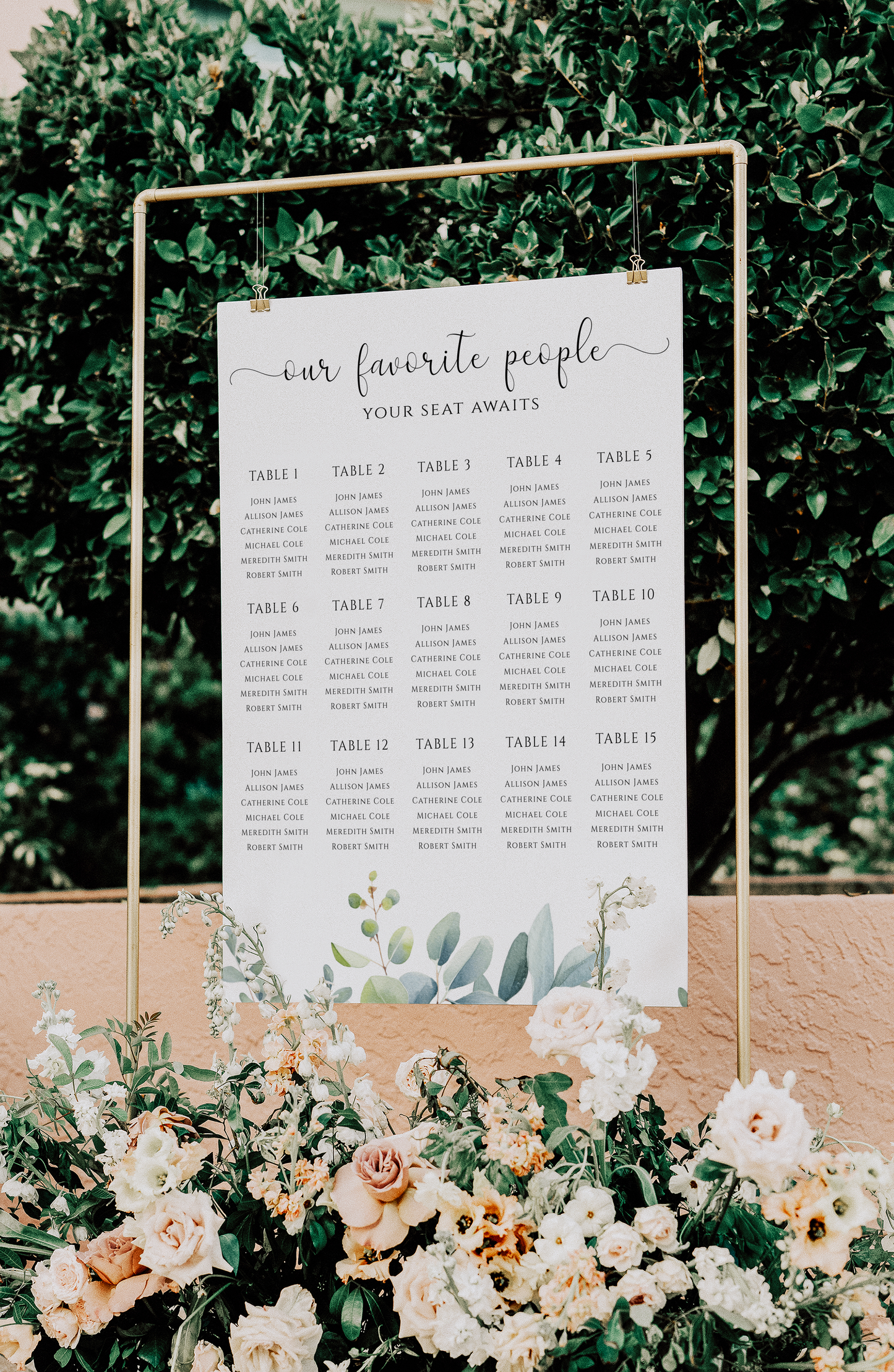 Eucalyptus Wedding Seating Chart Template EWP003