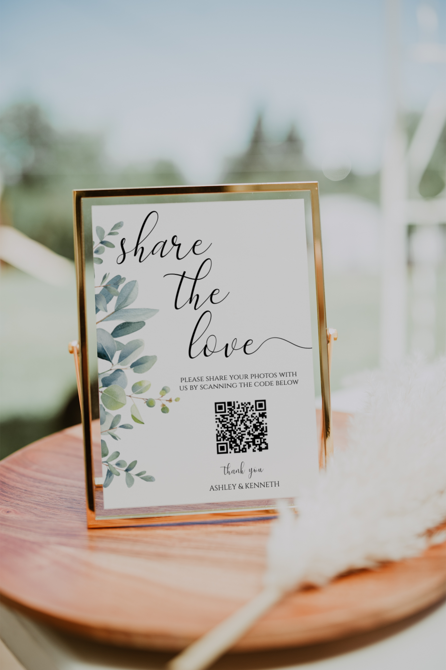 Eucalyptus Share The Love Wedding Sign Template EWP003