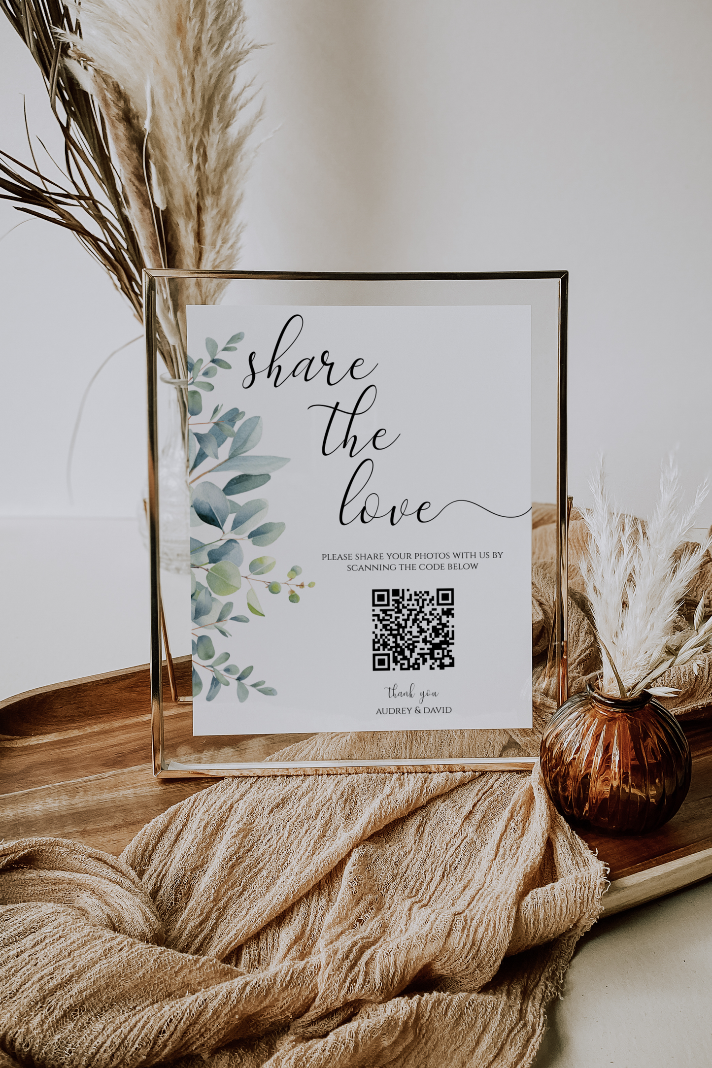 Eucalyptus Share The Love Wedding Sign Template EWP003