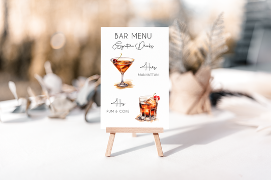 Tallulah Our Signature Cocktails Sign Template EWP005