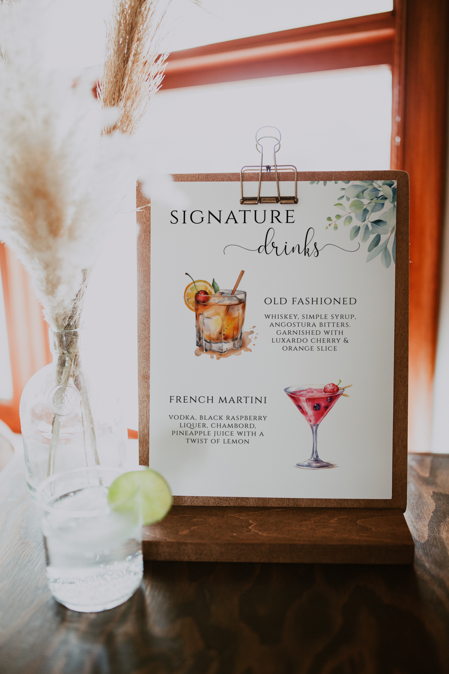 Our Signature Drinks Cocktail Sign Template EWP003