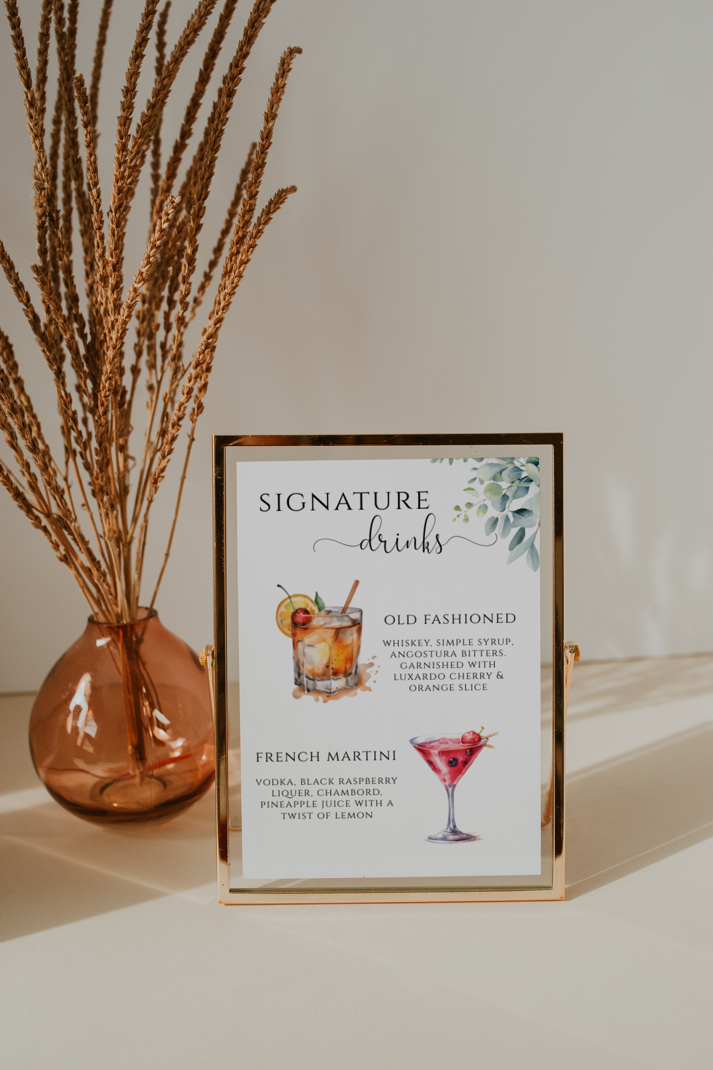 Our Signature Drinks Cocktail Sign Template EWP003