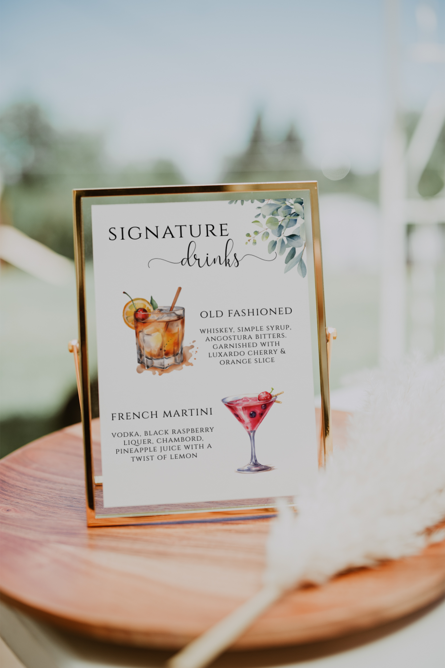 Our Signature Drinks Cocktail Sign Template EWP003