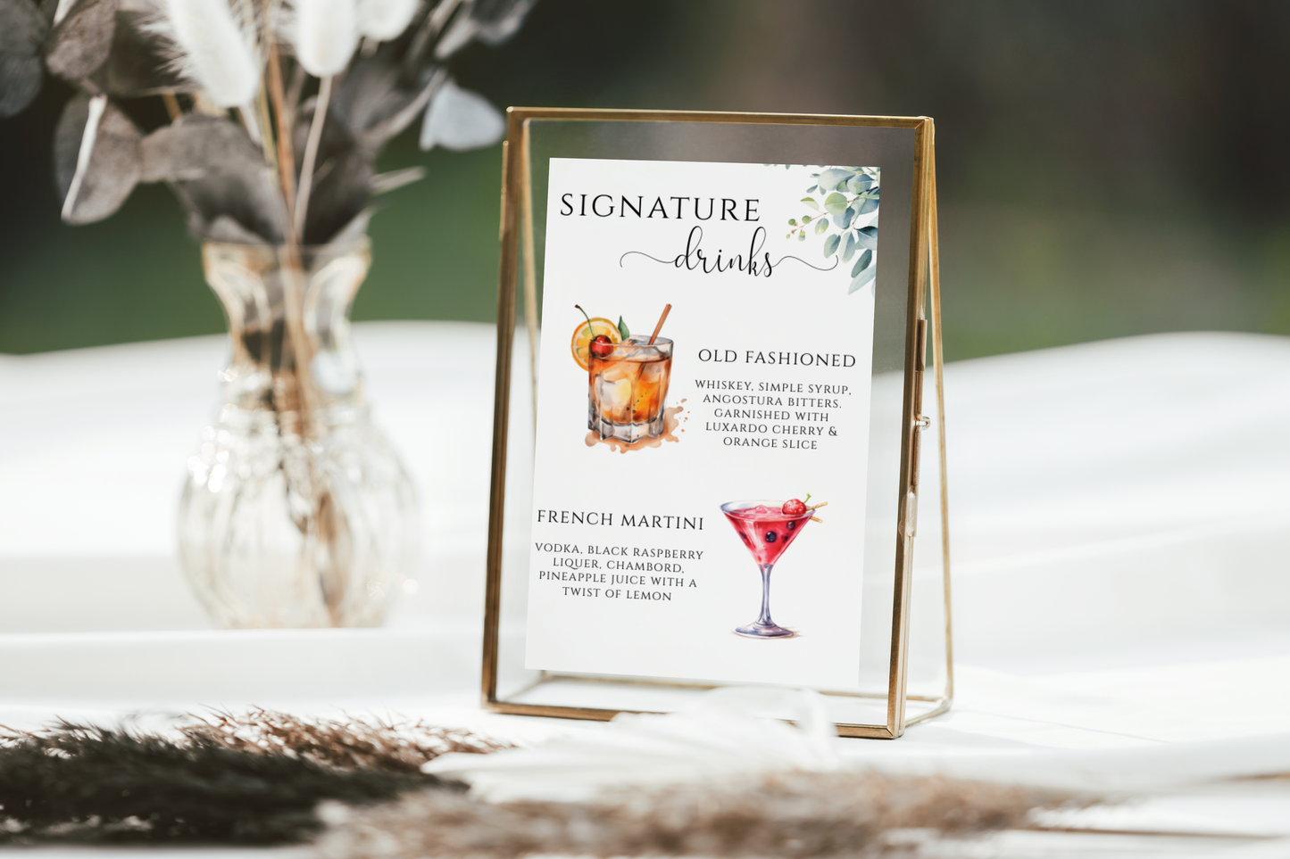 Our Signature Drinks Cocktail Sign Template EWP003