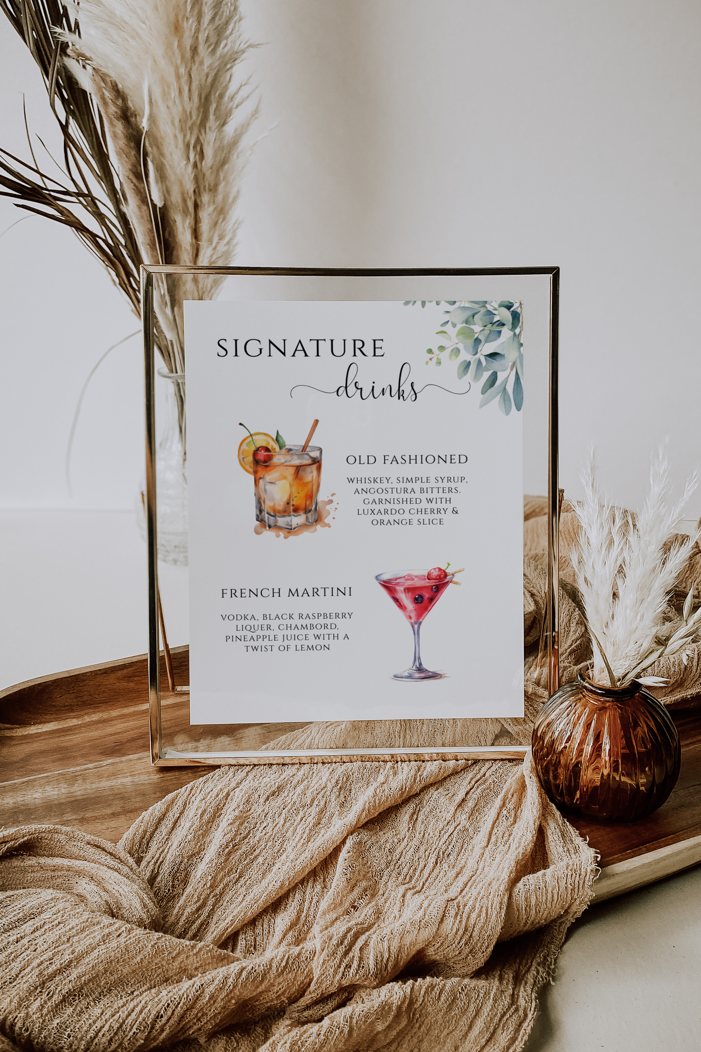 Our Signature Drinks Cocktail Sign Template EWP003