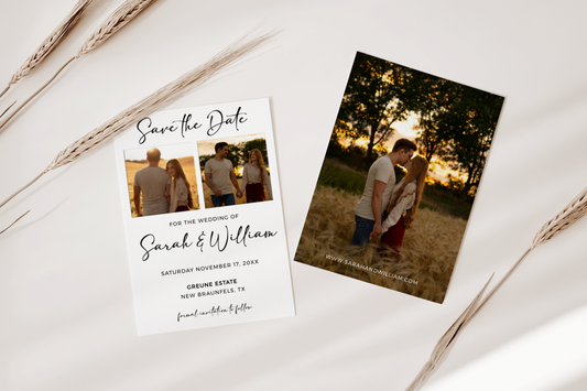 Minimalist Save the Date Template With Photos