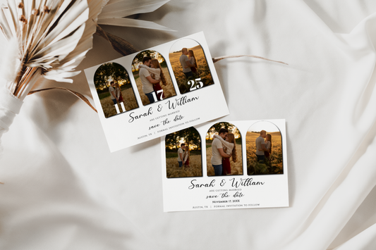 Minimalist Save the Date Card Template With Photos