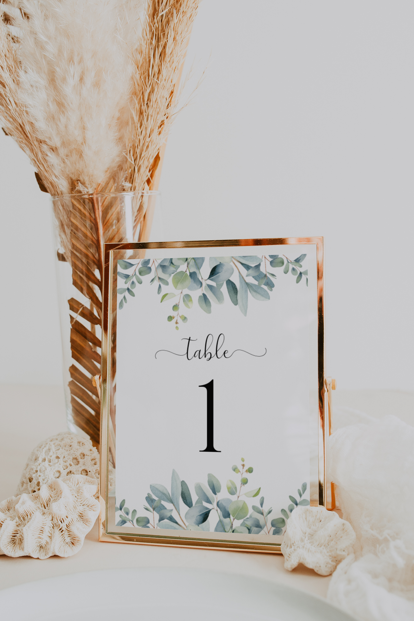 Eucalyptus Table Number Template EWP003