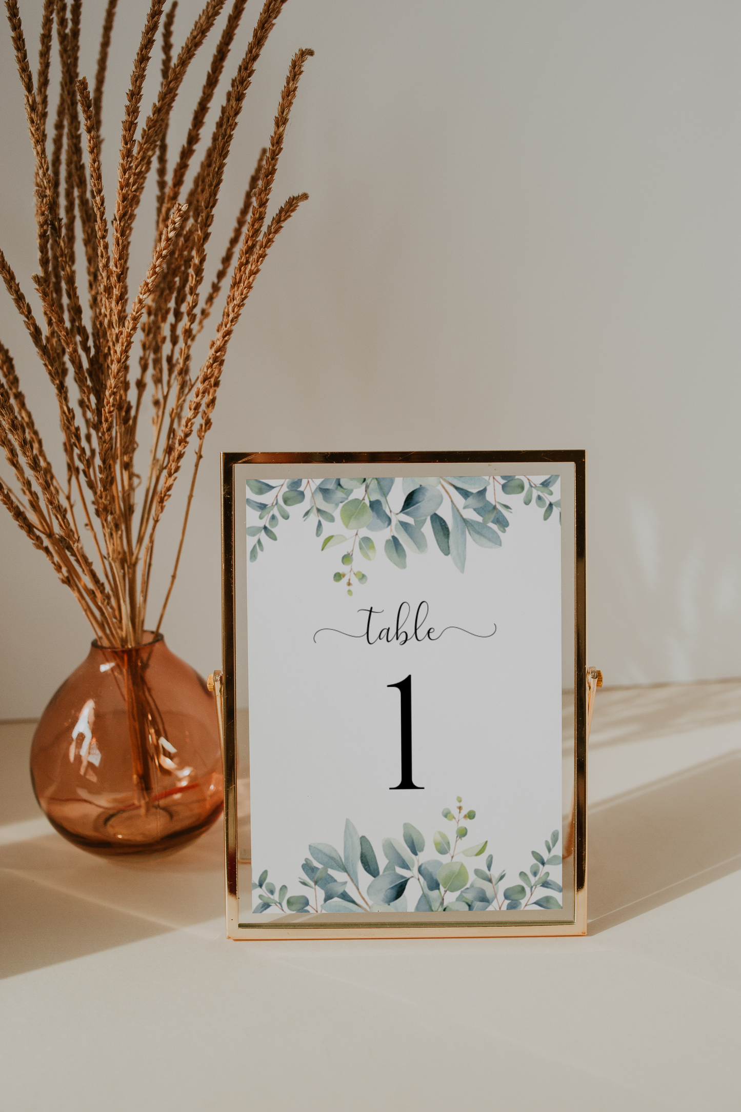 Eucalyptus Table Number Template EWP003