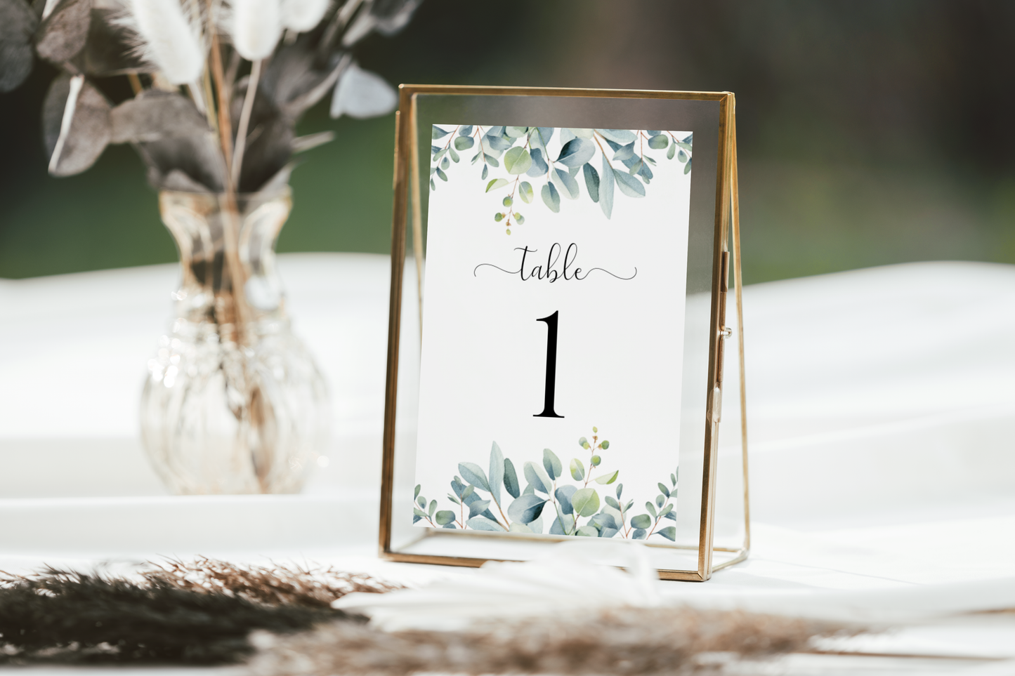 Eucalyptus Table Number Template EWP003