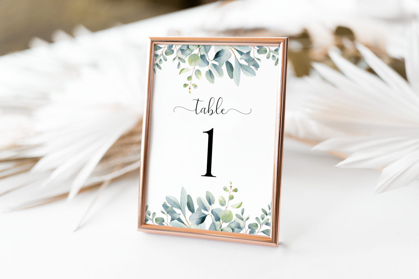 Eucalyptus Table Number Template EWP003