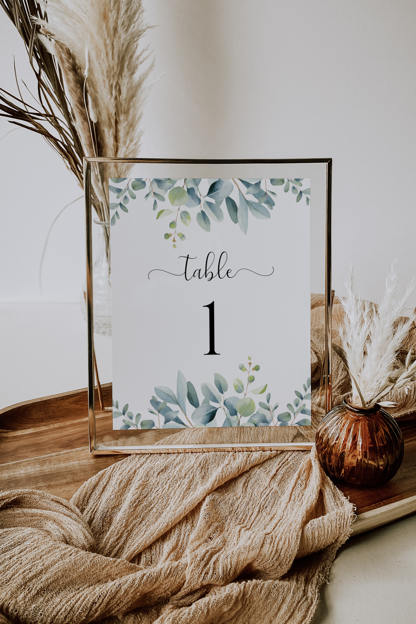 Eucalyptus Table Number Template EWP003