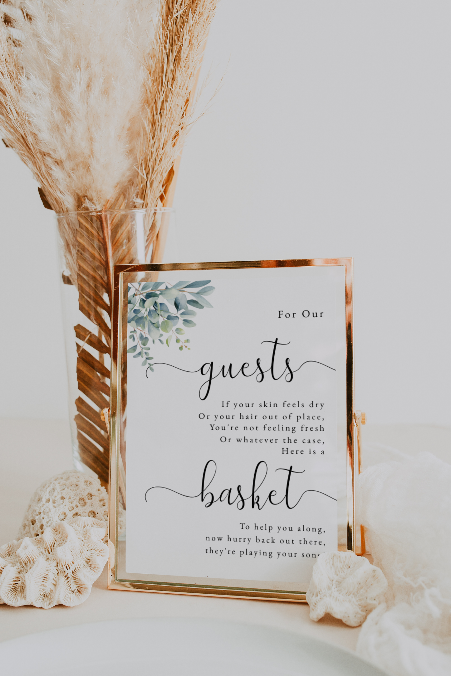 Eucalyptus Bathroom Basket Poem For Weddings EWP003