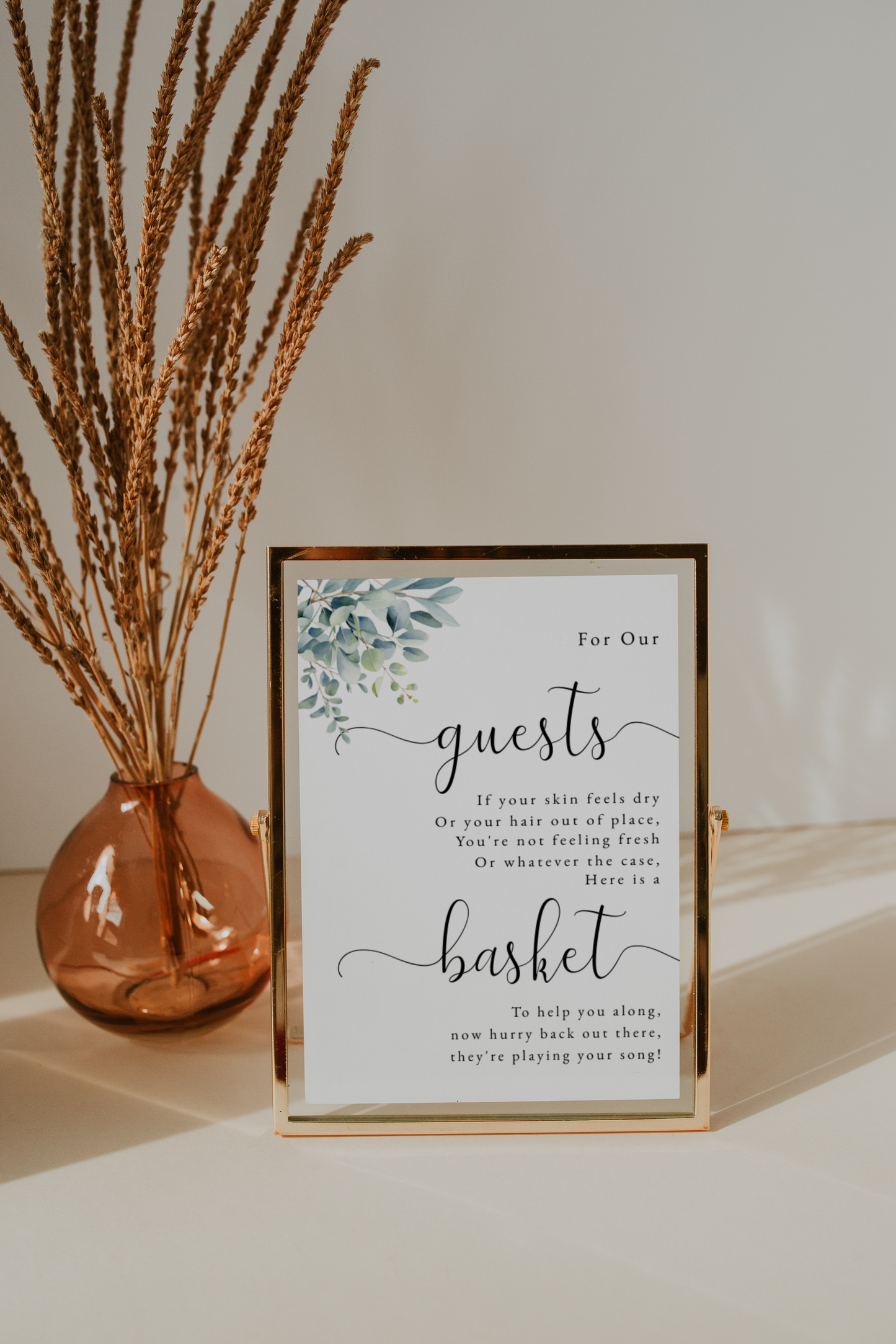 Eucalyptus Bathroom Basket Poem For Weddings EWP003