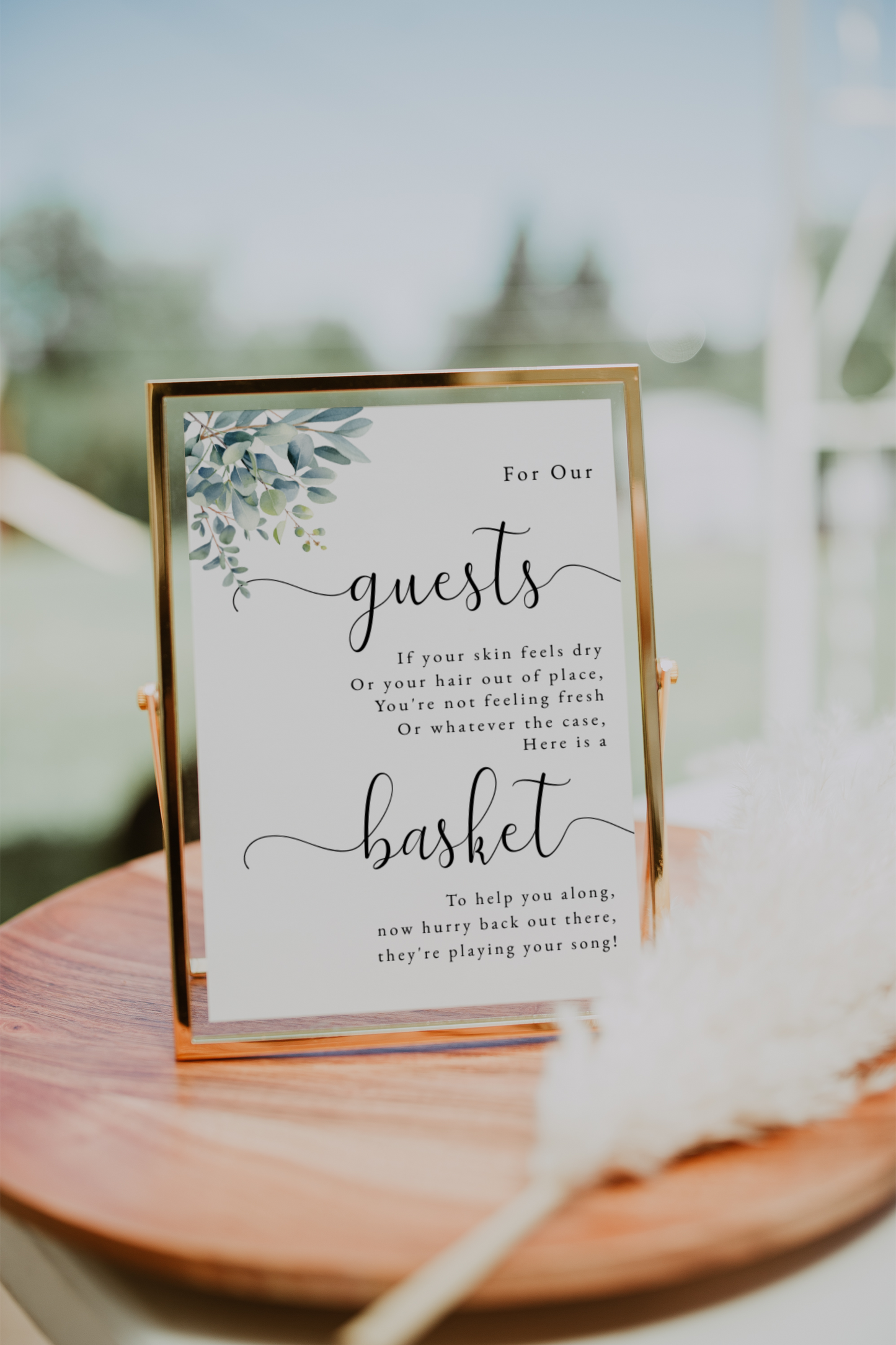 Eucalyptus Bathroom Basket Poem For Weddings EWP003