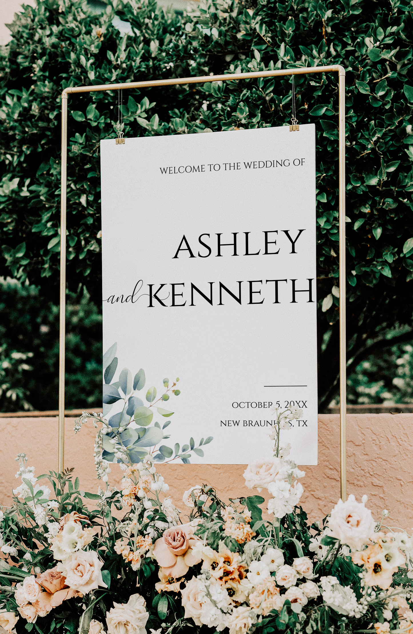 Eucalyptus Wedding Welcome Sign Template EWP003