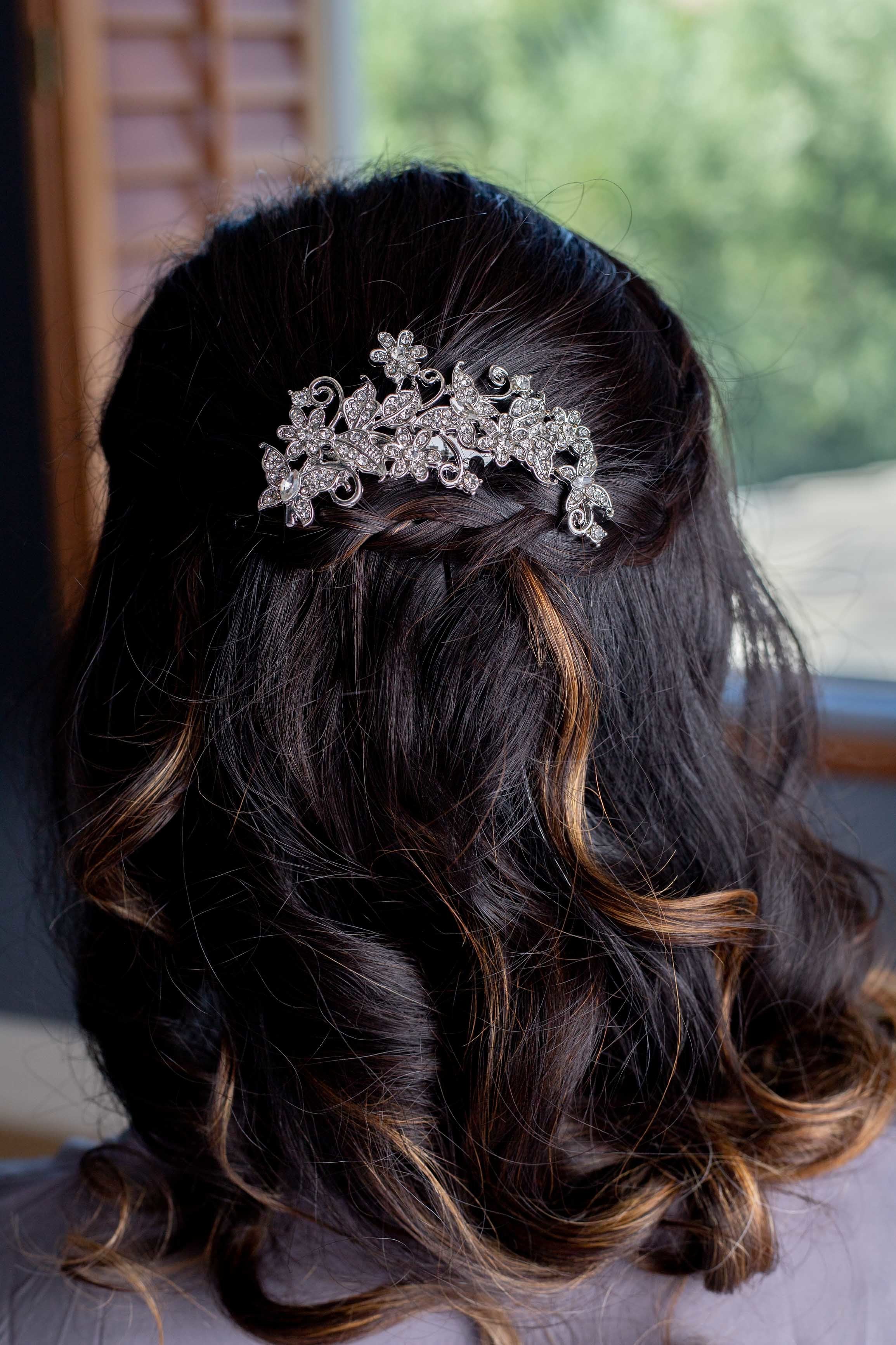 Silver bridal deals hair comb